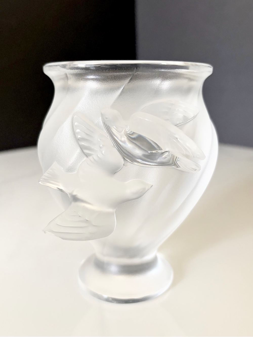 Rosine Bird Vase by Lalique (chipped)